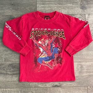 Vintage 2002 Spider-Man Spider-Sense Kids Size 5/6 Long Sleeve Tee Shirt